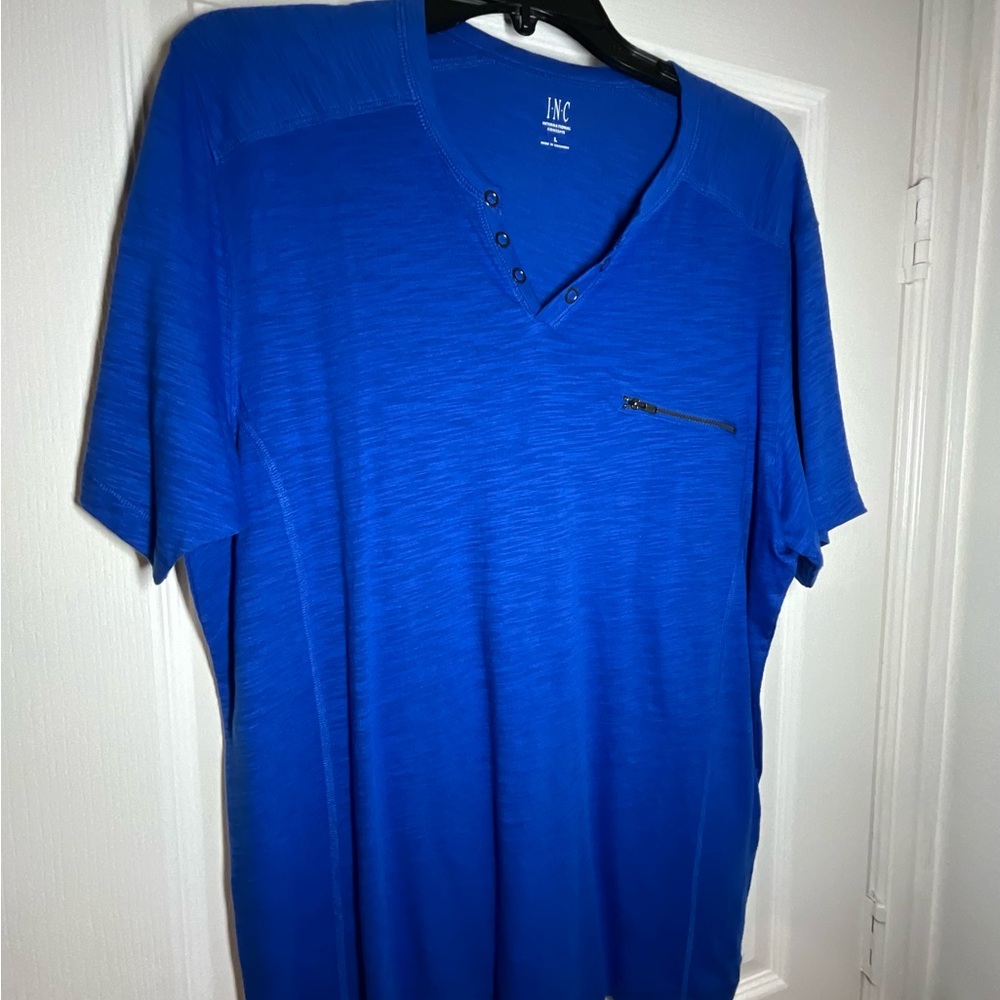 INC International Concepts Blue Short Sleeve Tee Men’s Size L